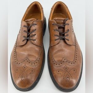 Ecco Mens Brogue Dress Shoes Brown Lace Up Low Top